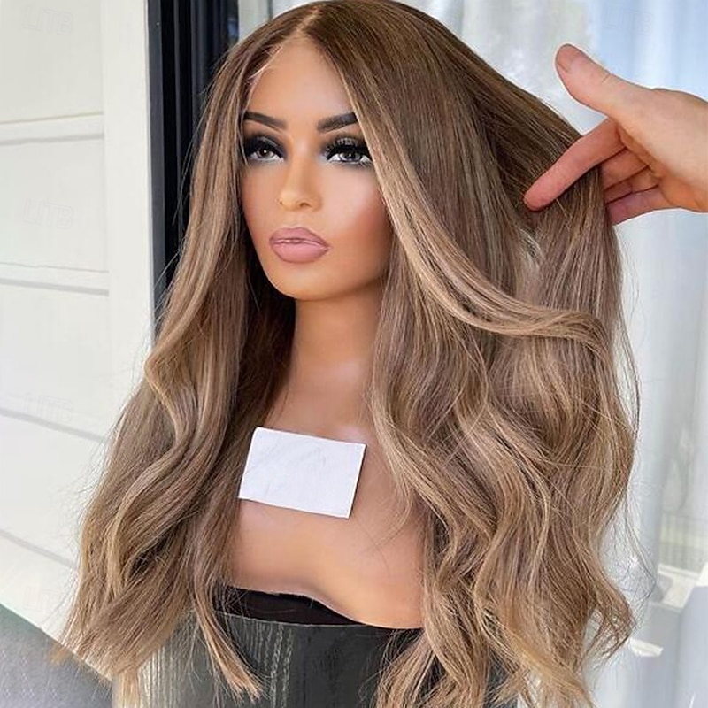 Unprocessed Virgin Hair 13x4 Lace Front Wig Free Part Brazilian Hair Wavy Multi-color Wig 130% 150% Density with Baby Hair Highlighted / Balayage Hair Glueless For Women Long Human Hair Lace Wig2