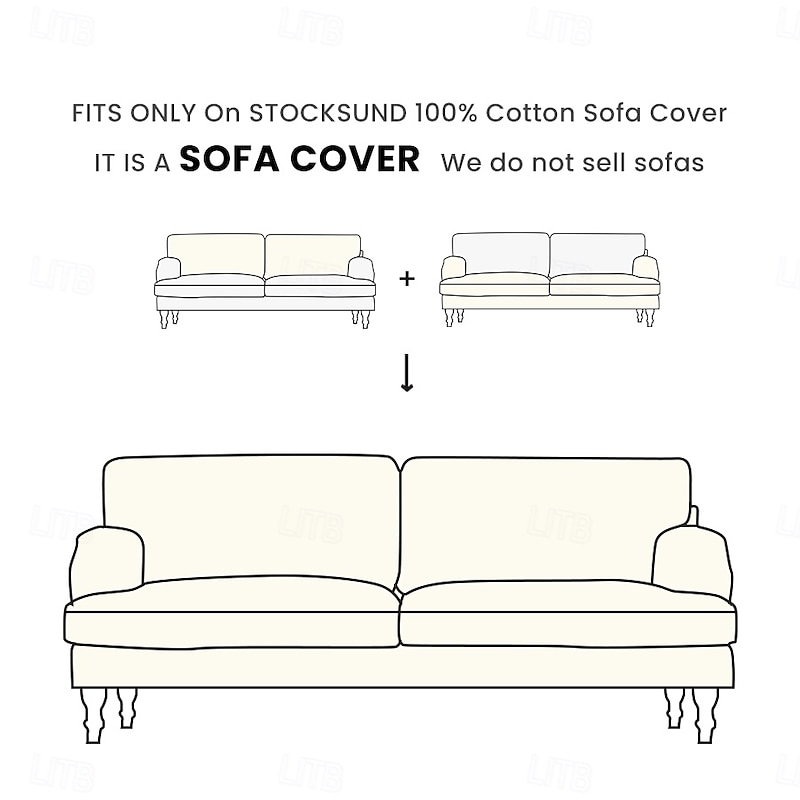 100% Cotton Sofa Cover 3 Seater Solid Color Quilted Cotton Slipcovers  STOCKcover LITB PRIME cover2