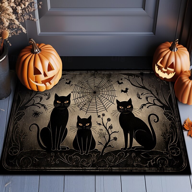 Halloween Decorations Doormat Pumpkin Scarecrow Kitchen Mat Floor Mat Non-Slip Area Rug Oil Proof Rug Indoor Outdoor Mat Bedroom Decor Bathroom Mat Entrance Rug4