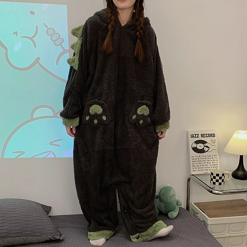 Adults' Animal Onesie Costume Cartoon Dinosaur Monster Onesie Pajamas Kigurumi Pajamas Charm Funny Costume For Men and Women Carnival Cartoon3