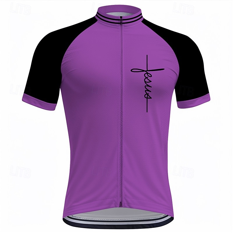 Men's Cycling Jersey Graphic Short Sleeve Bike Tee Tshirt Top with 3 Rear Pockets Mountain Bike MTB Road Bike Cycling Quick Dry Front Zipper Wicking Sports Blue Purple Orange Clothing Apparel4