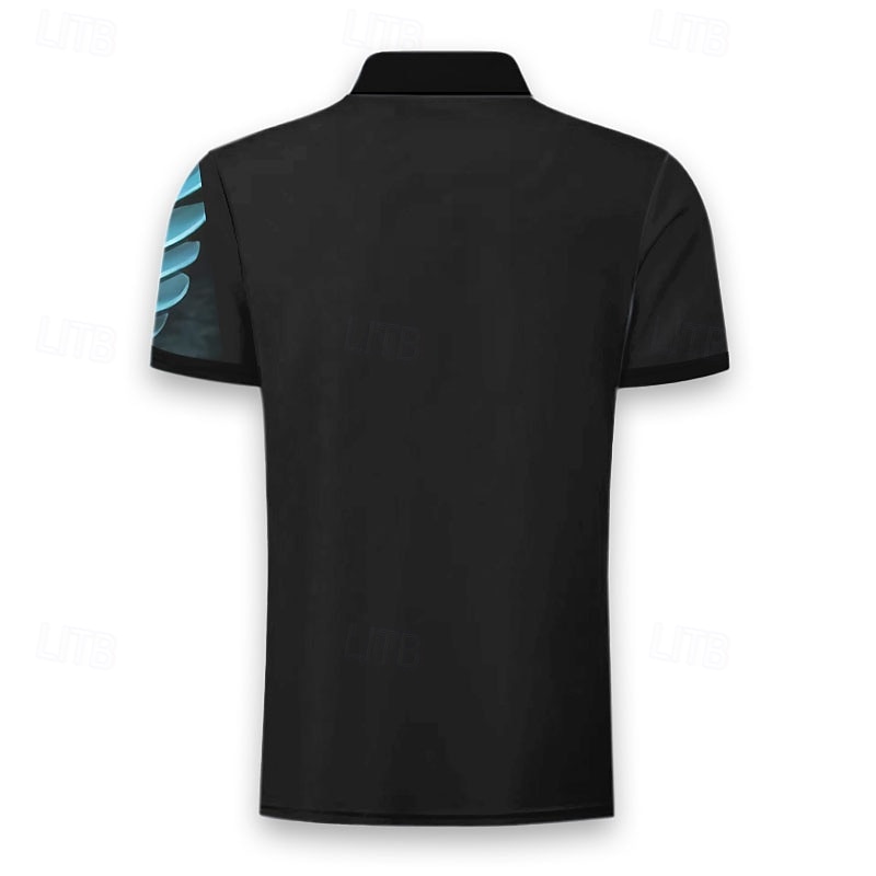 Men's Eagle Zip Polo Shirts Golf Shirt Short Sleeve Polo Shirts Collared Shirts Casual Funny Streetwear Vacation Wear Party Outfits 3D Print Quarter Zip Polo Summer Spring Blue2