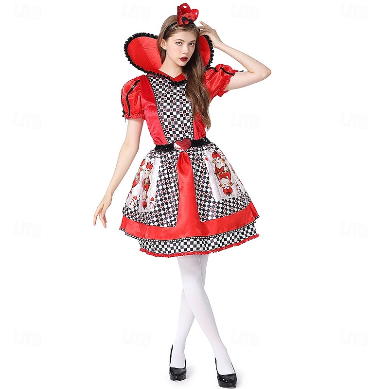Alice in Wonderland Fairy Tale Queen of Hearts The Red Queen Venom Dress Cosplay Movie Cosplay for Women's Adults Carnival Masquerade Performance Party Evening Wear3