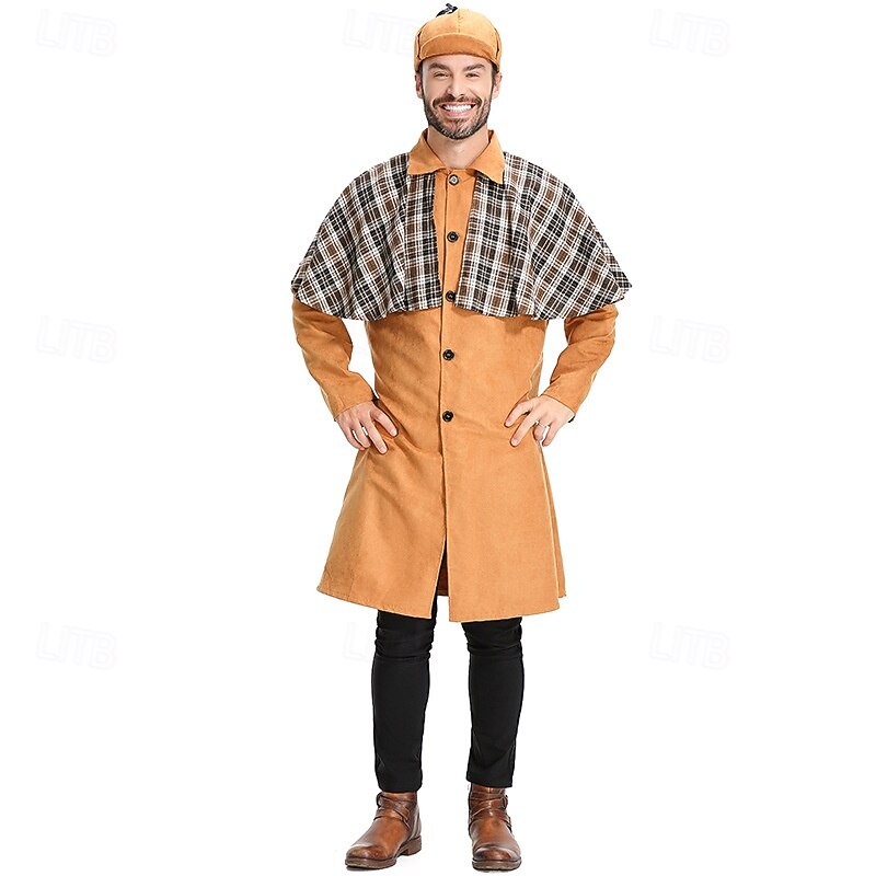 Detective Halloween Cosplay Costume Carnival Costume Cosplay Adults' Men's Carnival Masquerade Party Masquerade Easy Halloween Costumes Dress Up2