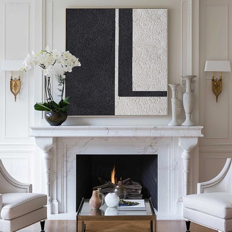 Oil painting handmade Beige Wabi Sabi oil painting hand painted Wall Art Black Beige Abstract Painting Large Black Minimalist Wall Art Beige Textured Canvas Painting Neutral Wall Art Decor3