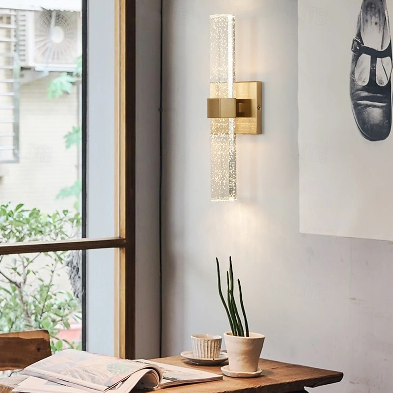 LED Indoor Wall Lights Warm Ray 40cm 1W Gold Postmodern Crystal Wall Lamp Vanity Wall Mounted Lights Bathroom Wash Wall Lighting Mirror Nightstand Wall Sconces for Bedroom Hallway Restaurant 110-240V2