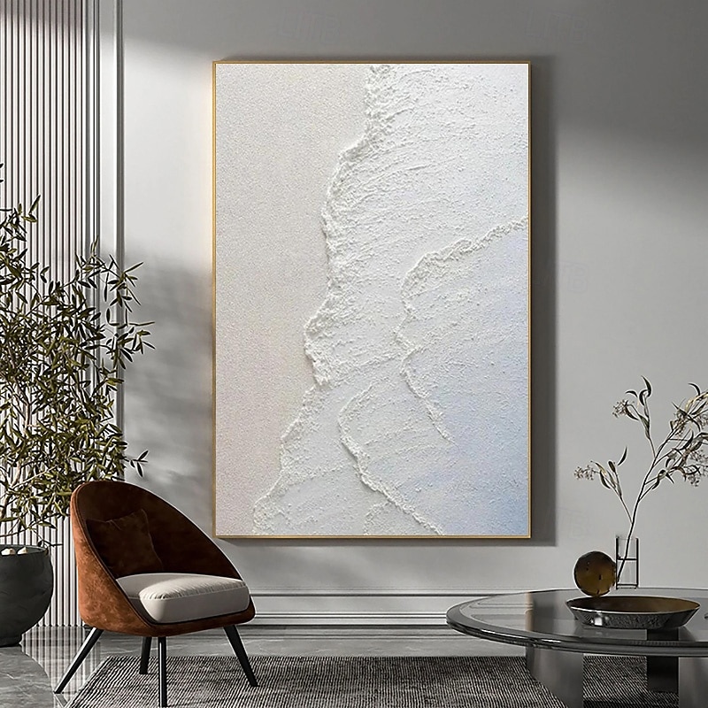 Abstract Textured Beach with Waves Painting on Canvas Hand painted Large Contemporary Art Textured Minimalist Modern Acrylic Painting Home Decor Stretched Frame Ready to Hang3