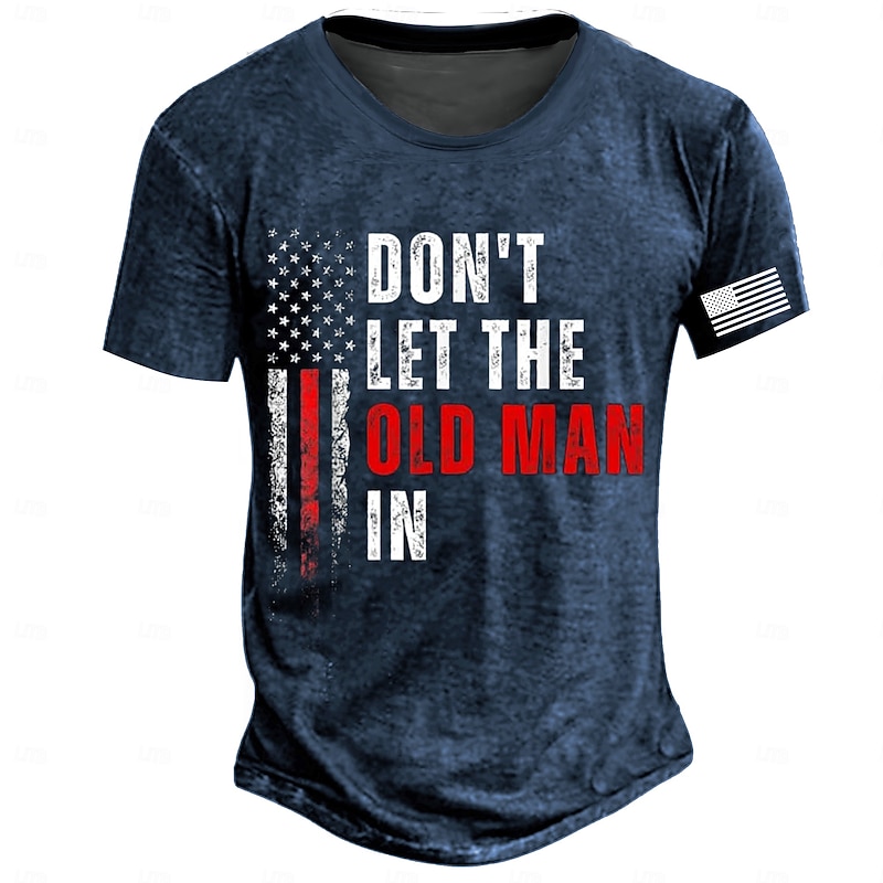 Veterans Day Men's Patriot Patriotic Veteran Funny Old Man T shirt Short Sleeve T shirt 3D Print Crew Neck Shirt Retro Vintage Casual Street Style Sports Outdoor Holiday Going out Black Blue Brown4