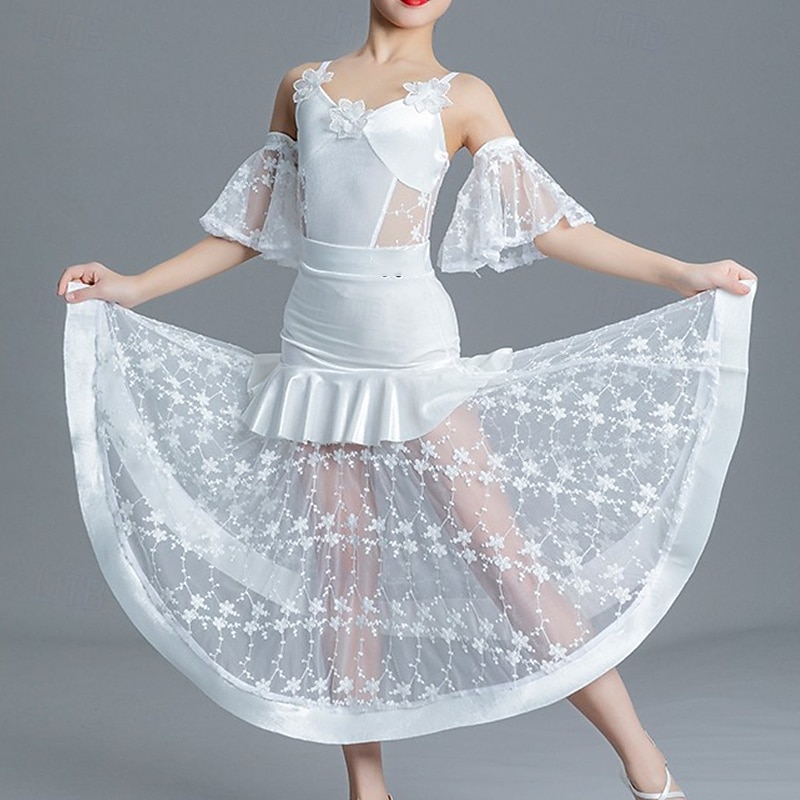 Ballroom Dance Skirts Splicing Girls' Performance Daily Wear Sleeveless Natural Lycra3