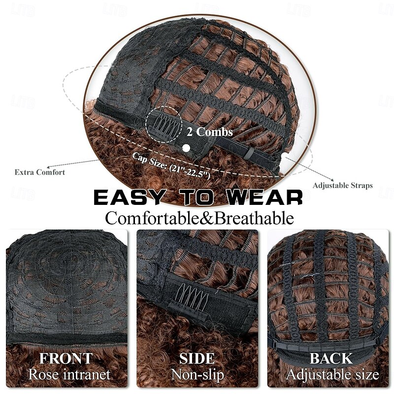 Synthetic Wig Short Curly Afro Wig Kinky Curly Hair Wig  Afro Wigs Soft and Fluffy Like a Bomb Daily Use3