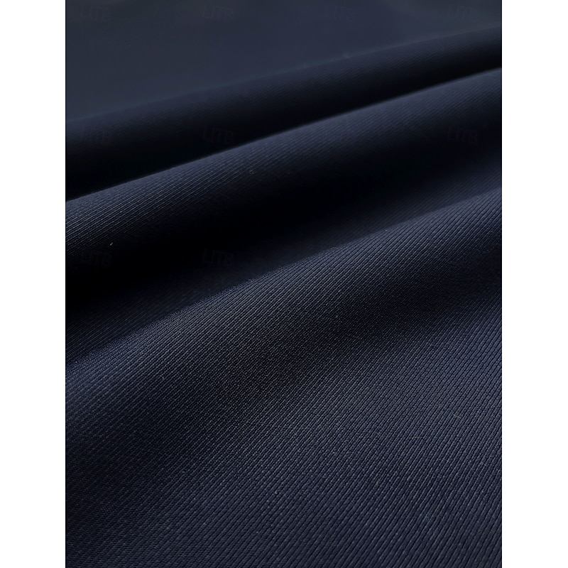 Men's Wedding Party Suits Navy Blue Royal Blue Dress Solid Colored Standard Fit 3 Piece Single Breasted Two-buttons2