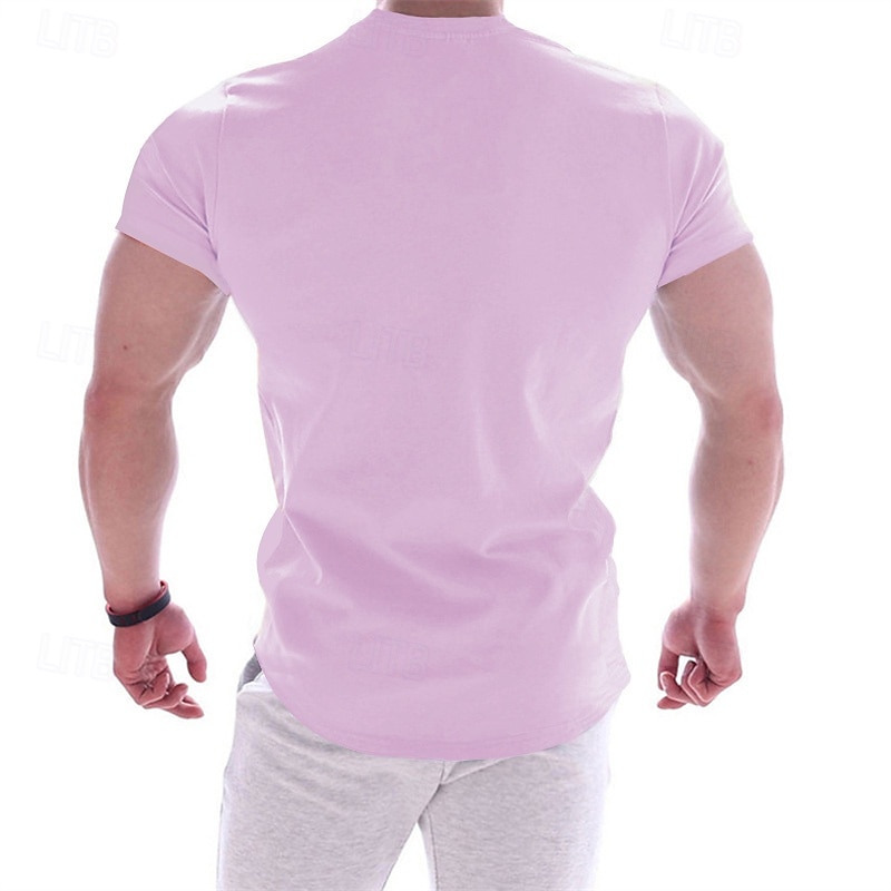 Men's T shirt Tee Gym Shirt Training Shirt Workout Shirts Crew Neck Short Sleeve Training Sports & Outdoor Fitness Casual Daily Gym Quick dry Sweat wicking Soft Plain Black White Activewear Sports2