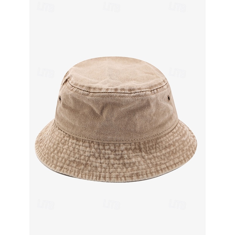 Men's Vintage Washed Cotton Bucket Hat – Casual Outdoor Sun Hat in Multiple Colors4