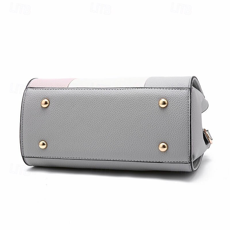 Women's Fashionable Colorblock Handbag with Cat Charm - Perfect for Daily Use and Casual Outings3