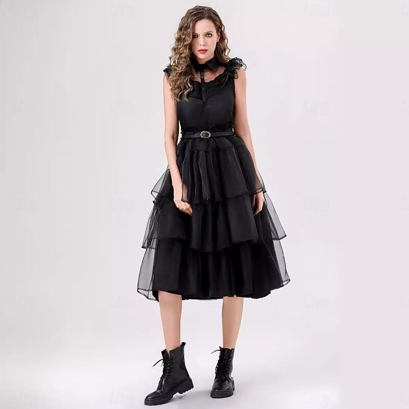 Gothic Horror Dark Academia Dress Tulle Dresses Punk & Gothic Movie Cosplay for Women's Adults Carnival Masquerade Party / Evening2