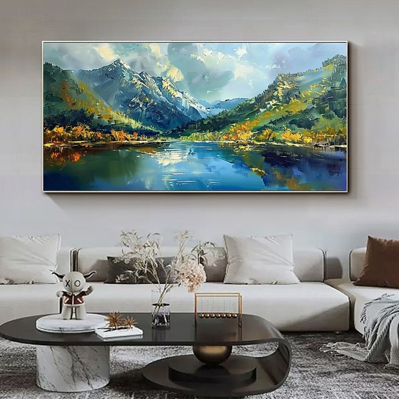 Hand painted Original Colorful Forest Canvas Oil Painting Texture Trees Landscape Art Abstract Real Nature Personalized Home Wall Room Decor3