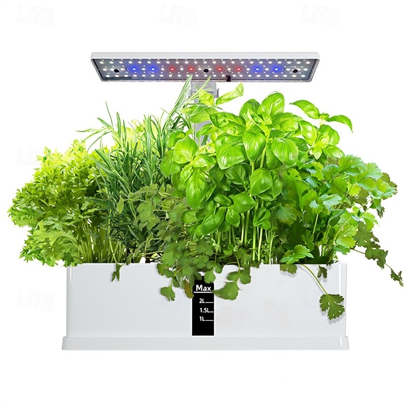 Smart Hydroponics Growing System Indoor Herb Garden Kit 9 Pods Automatic Timing with Height Adjustable 15W LED Grow Lights 2L Water Tank Smart Water Pump for Home