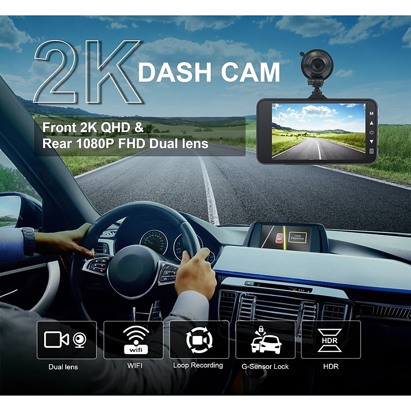 X9 1440P New Design / HD / with Rear Camera Car DVR 170 Degree Wide Angle 4 inch IPS Dash Cam with WIFI / Night Vision / G-Sensor 4 infrared LEDs Car Recorder3