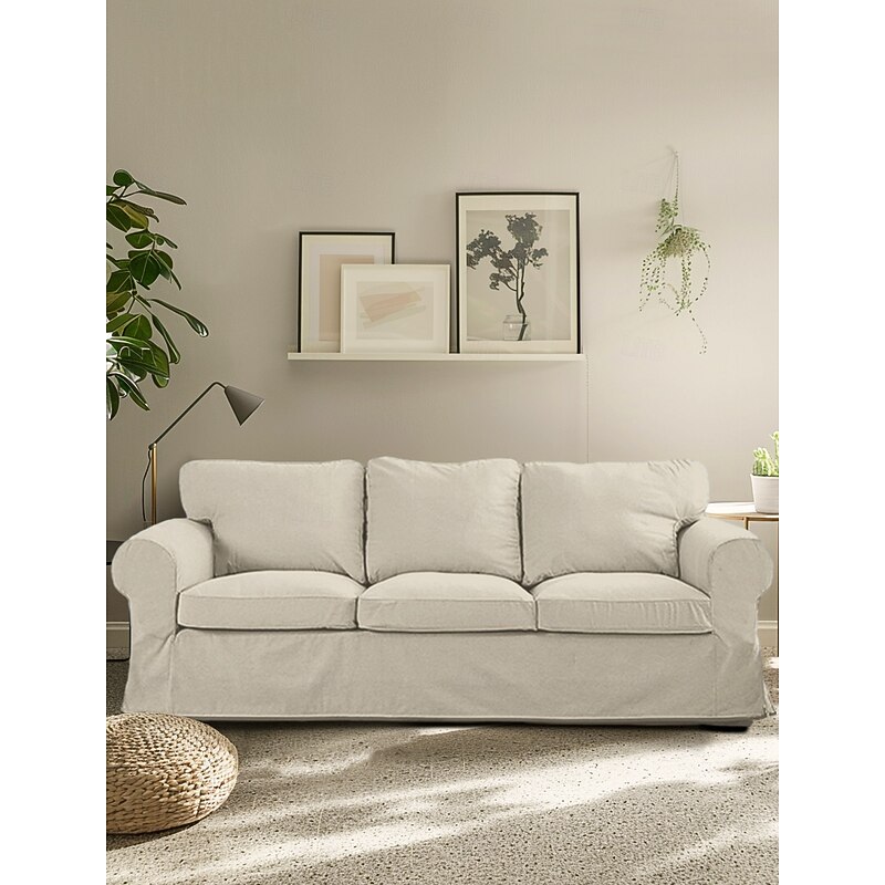 3 Seat Sofa Cover, Couch Cover with 3 Cushion Cover and 3 Backrest Cover For Ektorp Slipcover Washable Furniture Protector  LITB PRIME cover Ektcover