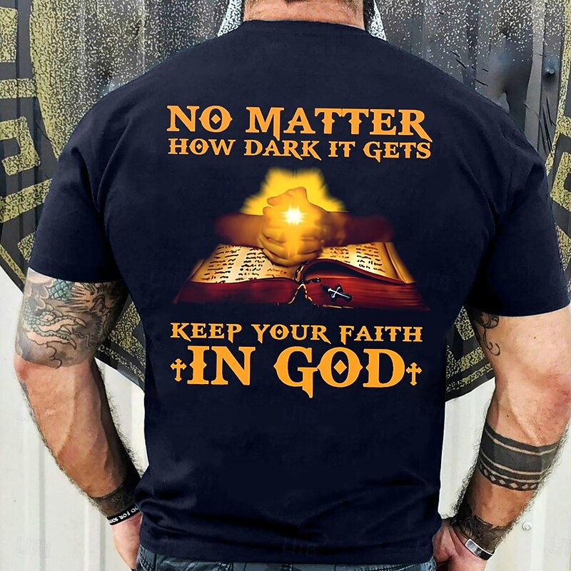 Men's Letter Printed Cross T Shirt Tee Top 100% Cotton Short Sleeve Graphic Shirt Black Red Dark Blue Comfortable Tee Street Sports Outdoor Fashion Designer Clothing3