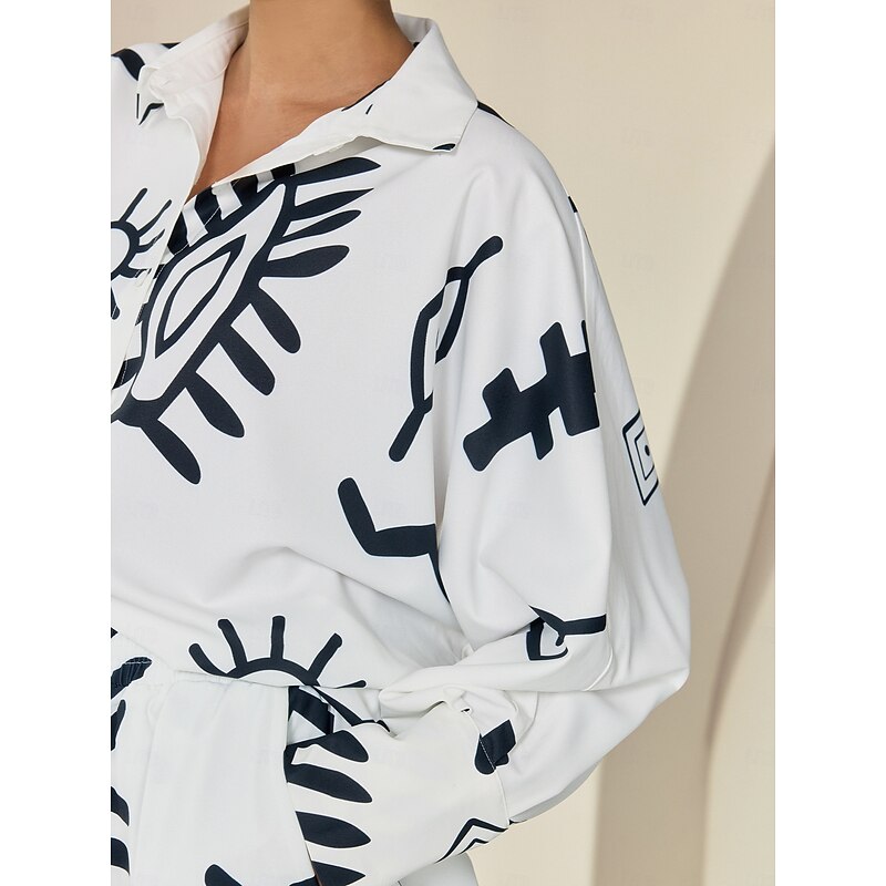 Abstract Art White Raglansleeve Shirts3