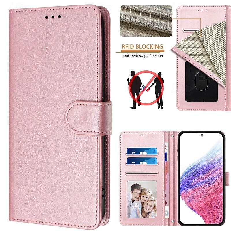 Phone Case For Samsung Galaxy S25 S24 S23 S23 FE S22 S21 Ultra Plus A55 5G A35 5G A25 A15 Back Cover with Stand Holder Magnetic with Wrist Strap Retro TPU PU Leather2