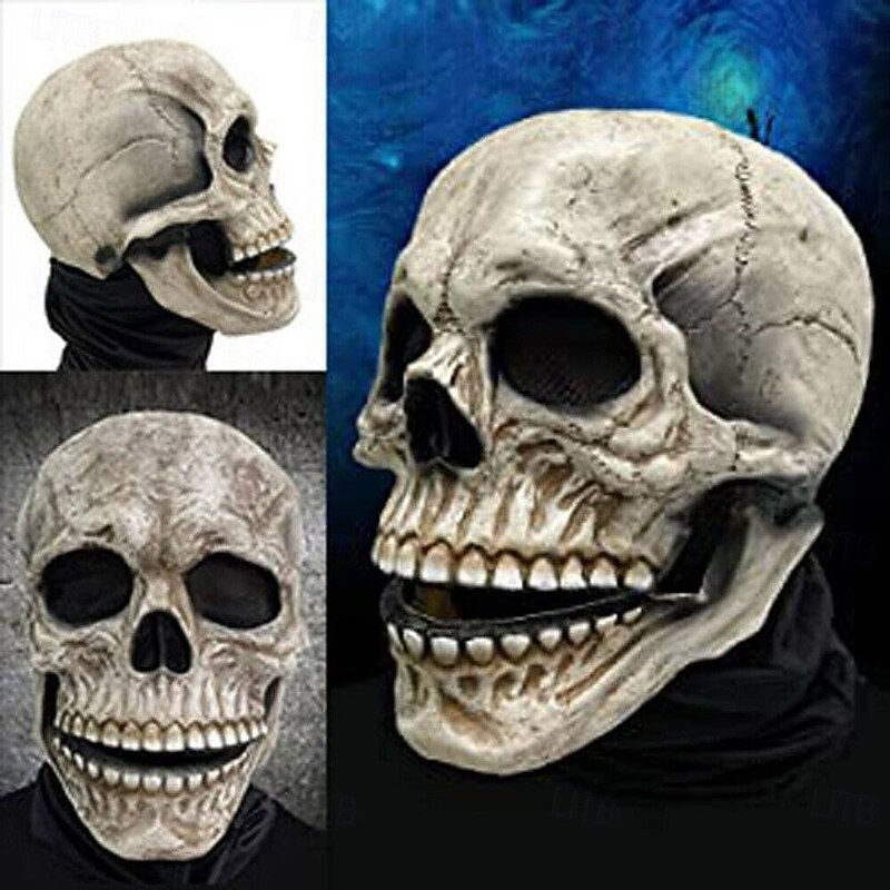 Halloween Full Head Skull Mask,Helmet with Movable Jaw,Scary Realistic Halloween Mask For Adults Costumes,Call of Duty Mask Toy,Halloween Skeleton Decoration