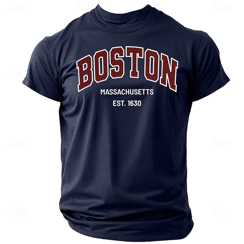 Men's Graphic T-Shirt Boston Massachusetts Est. 1630 City Pride Short Sleeve Tee3