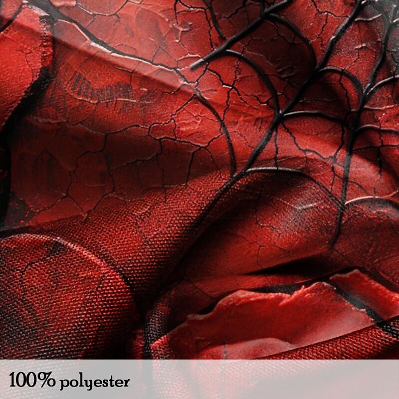 Halloween Men's Spider Halloween Costumes Button Up Shirt Long Sleeve Horror Party Evening Wear Fall Winter Spring & Summer Shirt Collar 3D Print Red3