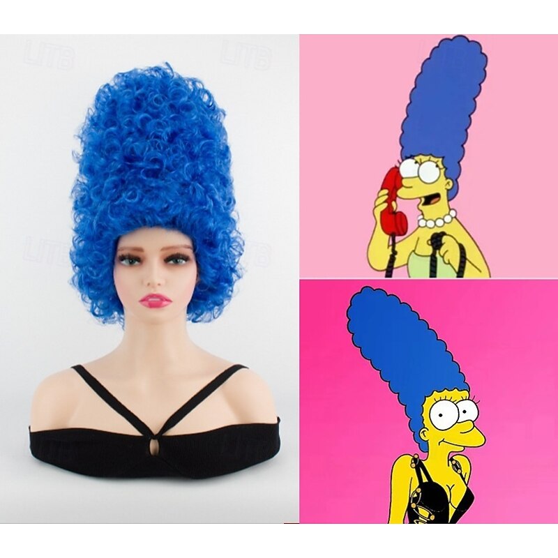 Marge Simpson Wig - Blue Beehive Wig Marge Simpsons Cosplay Costume3