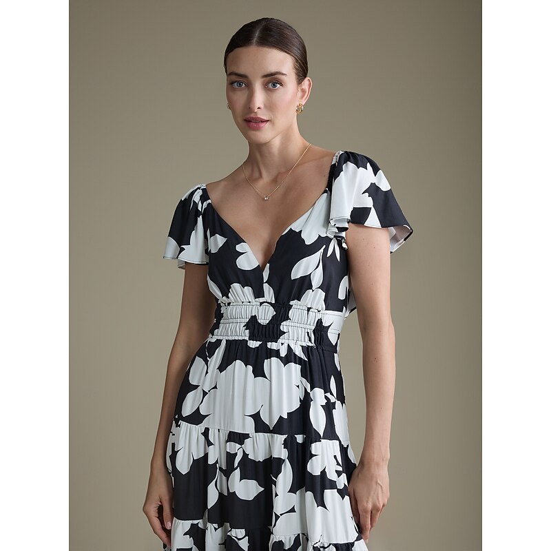 Tencel Cotton Floral Elastic Waist Maxi Dress3