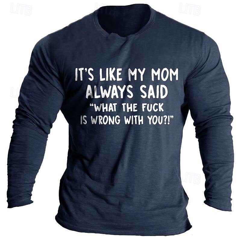 Letter Printed Funny Dark Heather Grey Black Dark Blue T shirt Tee Men's Graphic 100% Cotton Shirt Sports Classic Shirt Long Sleeve Comfortable Tee Summer Fall Fashion Designer Clothing S M L XL XXL2