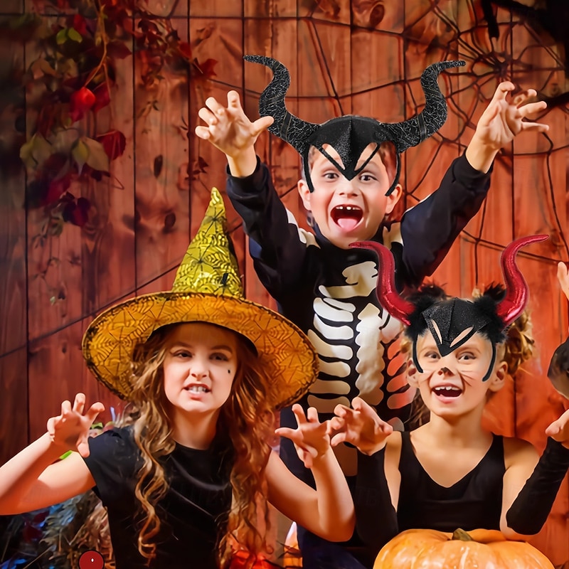 Halloween Costume Cosplay Headband Fancy Dress Devil Horns Headband Maleficent Horns Headband for Carnival Party2