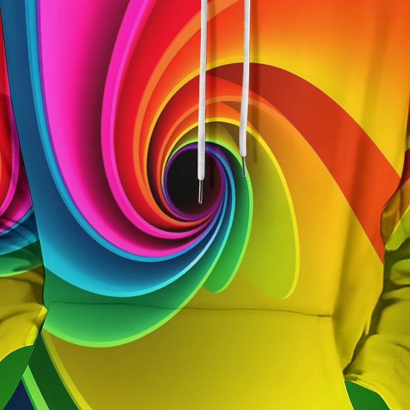 Men's Graphic Hoodie Hoodies Sweatshirt Fashion Daily Long Sleeve Hooded Vacation Streetwear Yellow 3D Print Printing Fleece Winter Spring &  Fall Designer3