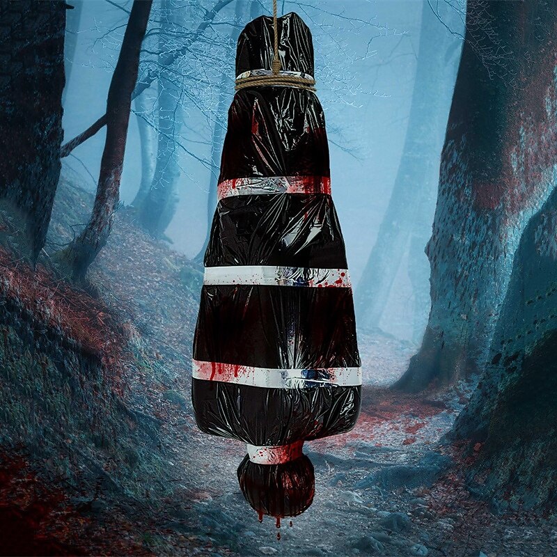 5ft Hanging Corpse Dead Victim Props Halloween Decorations Haunted Creepy House Halloween DecorScary Halloween Decorations Outdoor Clearance Outdoor Halloween Inflatables Yard Decorations