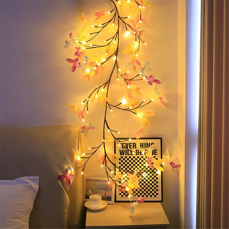LED Butterfly Vine Lamp Tree Branch Lamp with Flexible Shape Butterfly Vine Strip Lamp for Interior Decoration Wall Decoration Romantic Atmosphere Lamp Night Light Festival Party Decoration Lamp USB Powered2