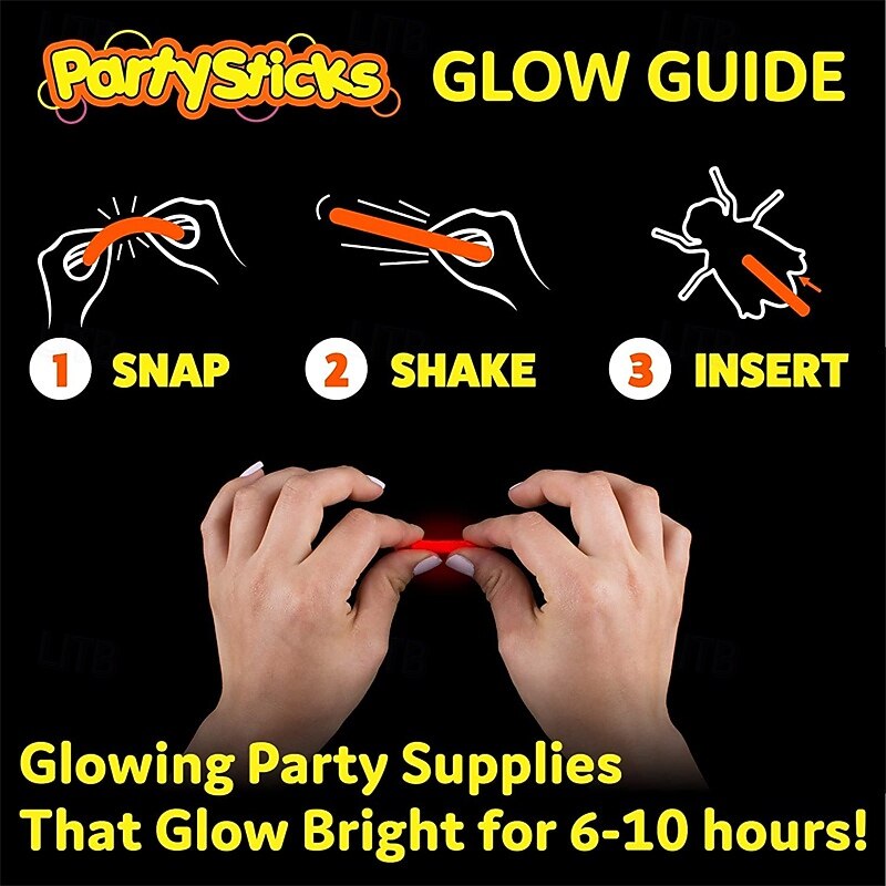 12 PCS Glow Critters and Halloween Trick or Treat Glow Insect - Glow Sticks Party Favors - Glow in The Dark Party Supplies(RANDOM STYLE)3