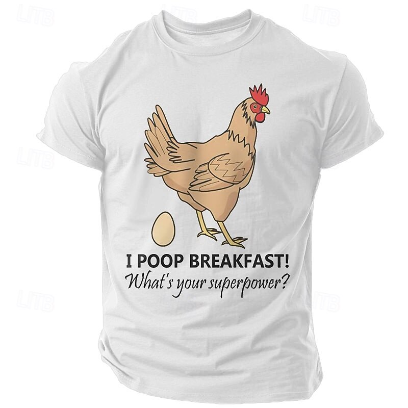 Men's Turkey Funny Slang T Shirt Short Sleeve T shirt 3D Print Crew Neck Shirt Fashion Athleisure Street Sports Outdoor White Dark Blue Dark Gray Summer Spring Clothing Apparel S M L XL XXL XXXL