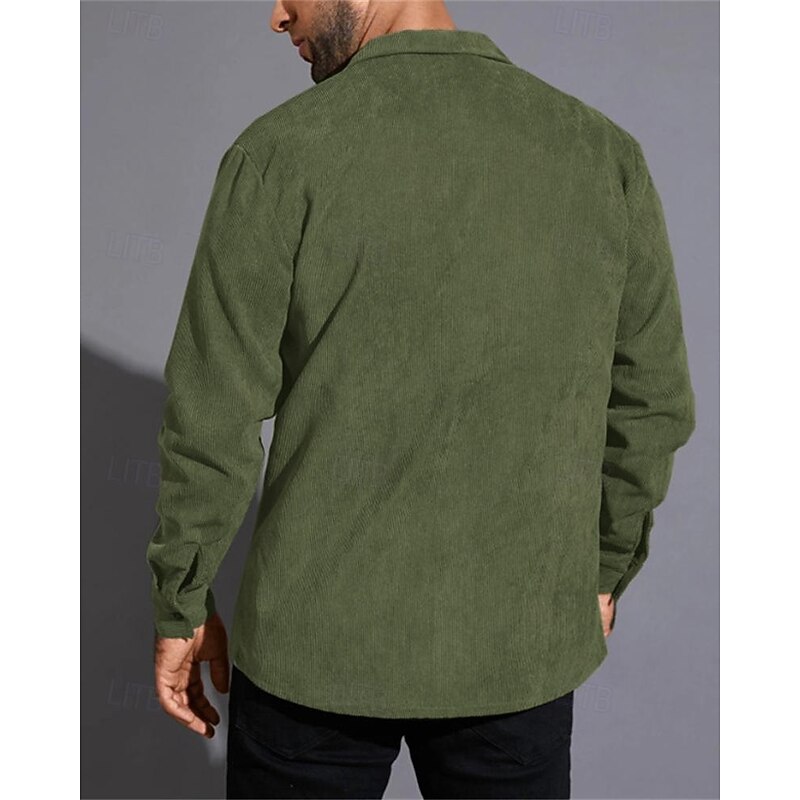 Men's Lightweight Jacket Trucker Jacket Shacket Daily Vacation Pocket Spring &  Fall Plain Fashion Classic Lapel Regular Black Green Gray Jacket3