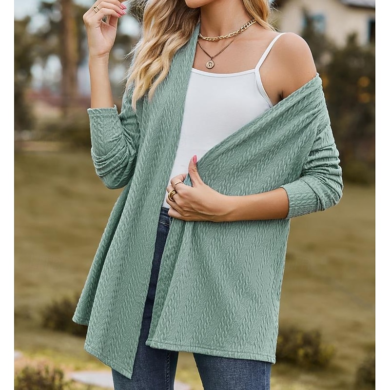 Women's Coat Party Patchwork Solid Color Windproof Fashion Loose Fit Outerwear Long Sleeve Fall Black S3