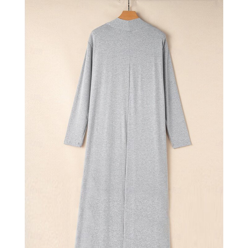 Women's Loungewear Pajama Set Casual Comfort Home Daily Comfort Long Sleeve Cardigan Pant Elastic Waist Spring Fall Gray Home Outfits3