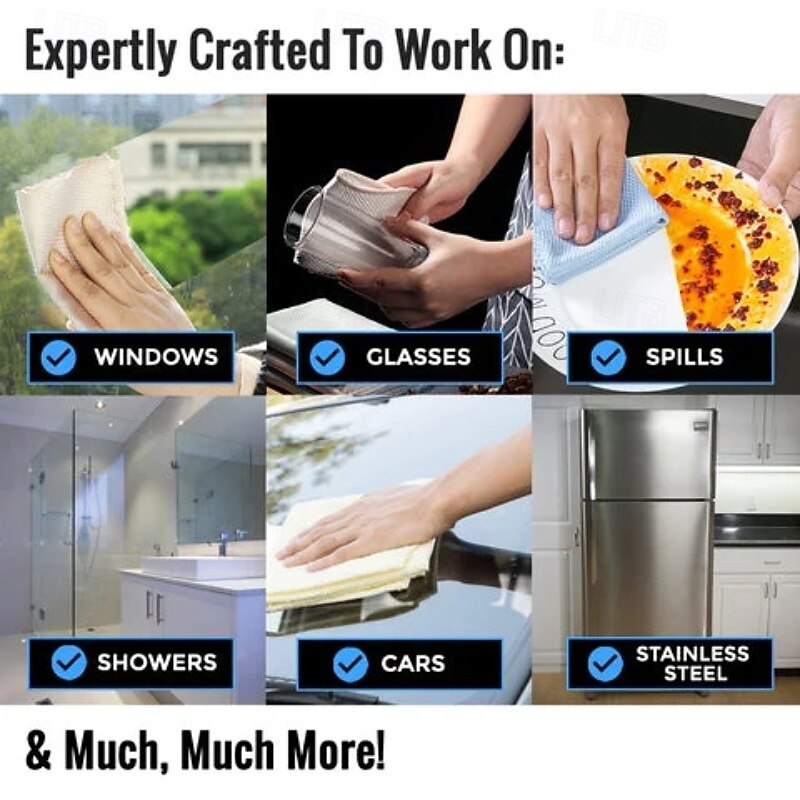 5/10/20pcs Streak-Free Miracle Cleaning Cloths - Reusable Super Absorbent, Lint-Free, Reusable & Chemical-Free for All Surfaces2