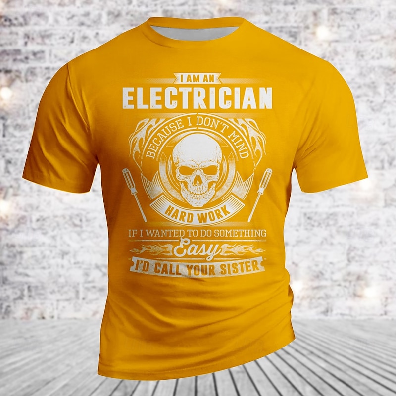 Mens Electrician T-Shirt - Funny Work Humor Graphic Tee with 'I'd Call Your Sister' Quote4