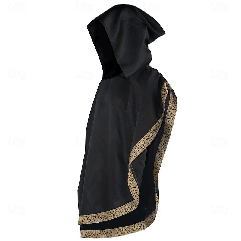 Retro Vintage Punk & Gothic Medieval Cape Cloak Plague Doctor Viking Ranger Fancy Dress Men's Women's Viking Fantasy Halloween Carnival Masquerade Party Adults Cloak2