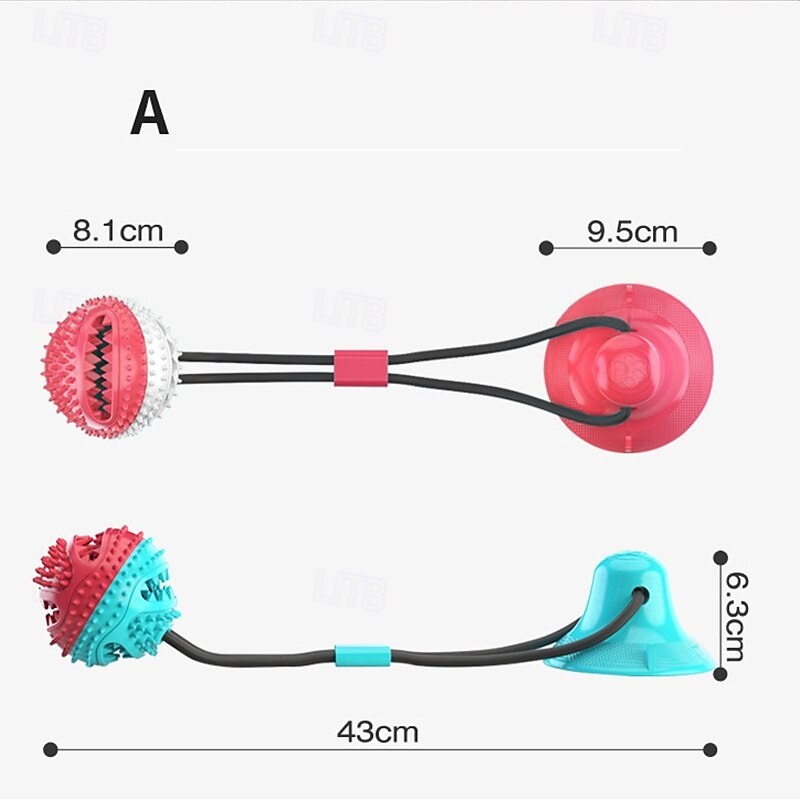 Ball Chew Toy Interactive Toy Squeak Toy Ropes with Retractable Durable Pet Exercise Releasing Pressure Teething Rope Toy for Dog Indoor Outdoor Pet Play3