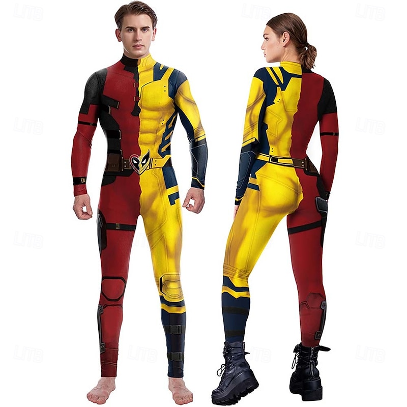 Couples Superhero Zentai Suits Costume Bodysuits Adults Men's Party / Evening Masquerade Easy Halloween Costumes