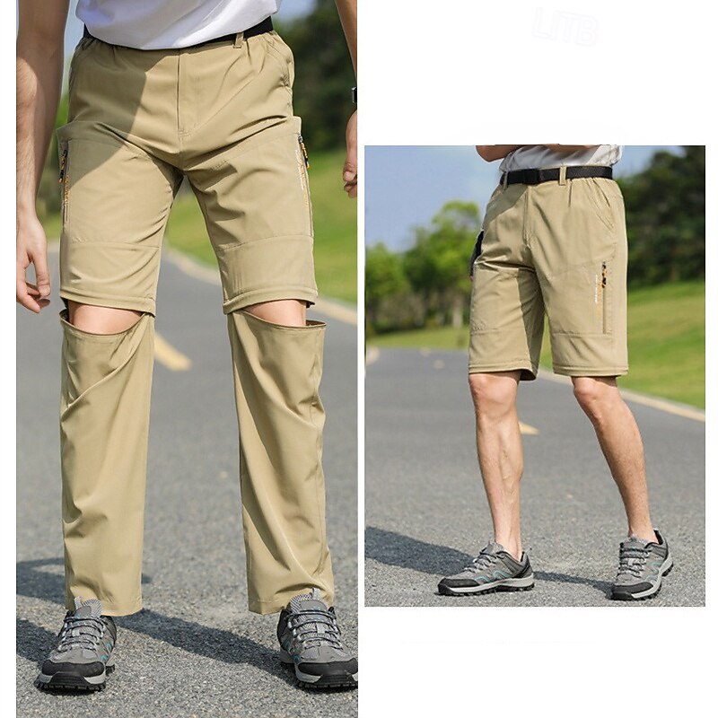 Men's Cargo Pants Tactical Pants Trousers Buttons Convertible Multi Pocket Plain Quick Dry Wearable Outdoor Daily Camping & Hiking Fashion Classic Black Army Green4