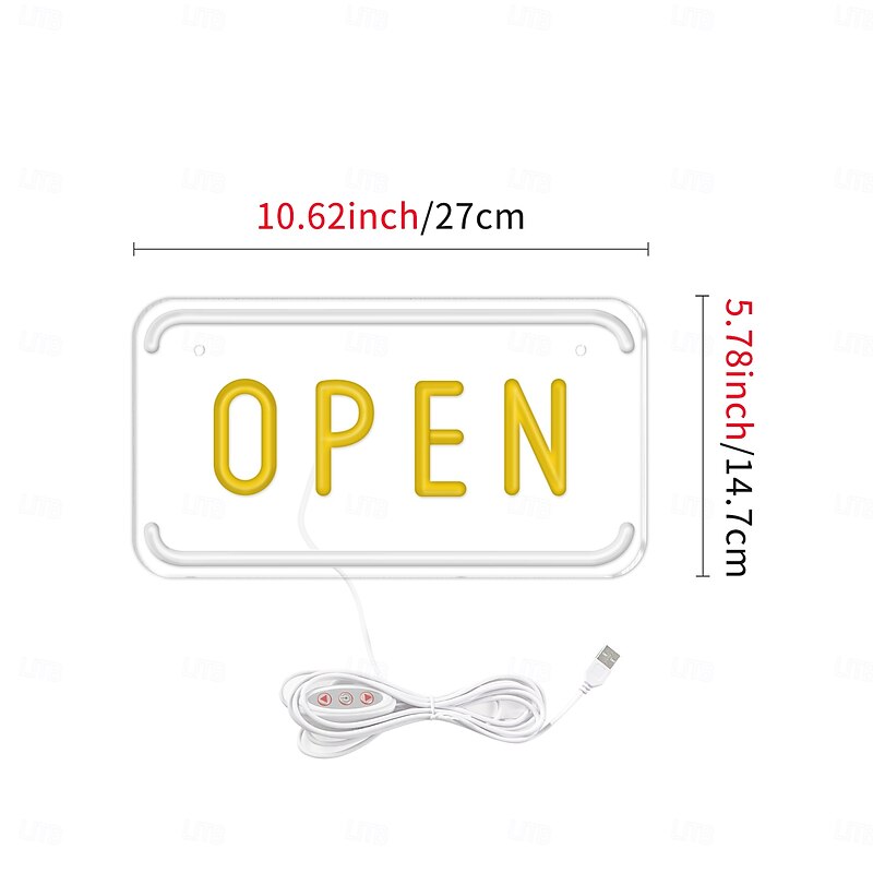 OPEN Neon Sign LED Business Neon Open Sign Wall Light Art Decor Novel Night Neon Lamps Powered by USB Wire for Bars, Stores, Coffee Shop, Hotel, Outdoor Decorations3