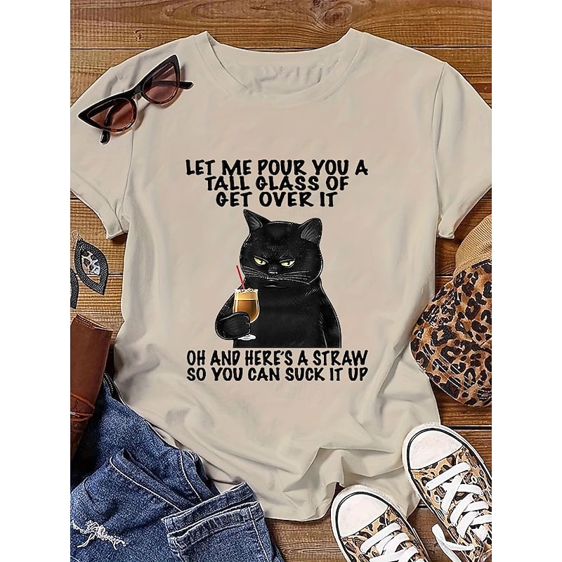 Women's T shirt Tee 100% Cotton Daily Casual Short Sleeve White Summer