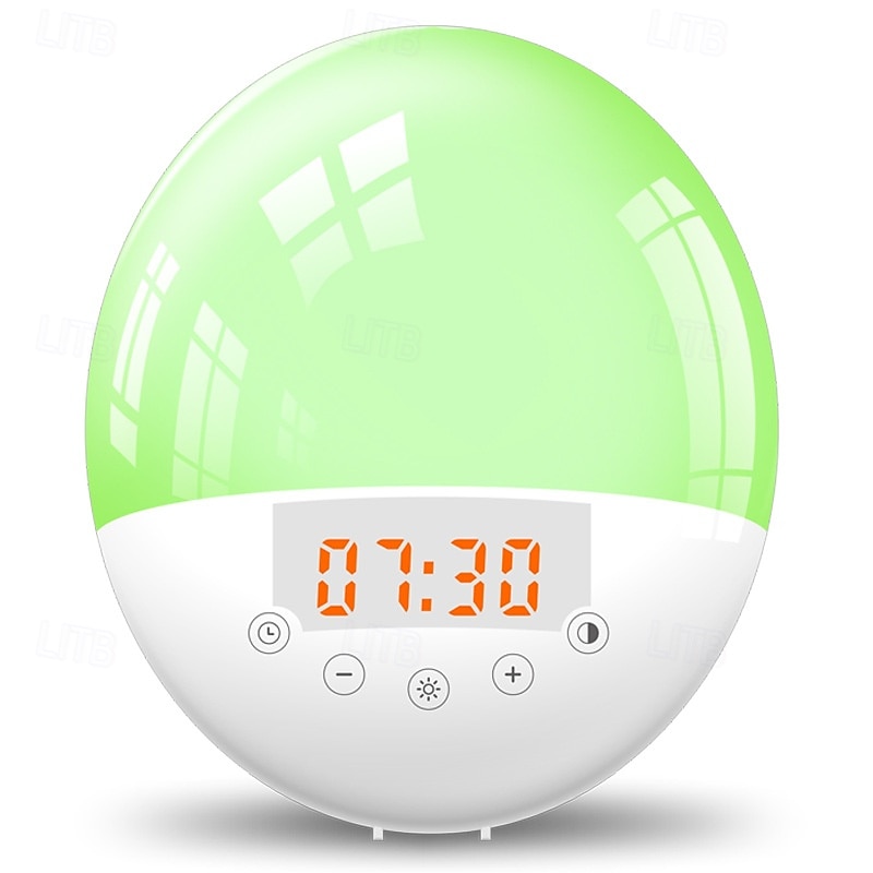 LED Smart Light Sunrise Alarm Clock Light Intelligent LED 7 Colors Adjustable with FM Radio, Touch Control Intelligent Home Bed Room Living Room Multifunction Light3